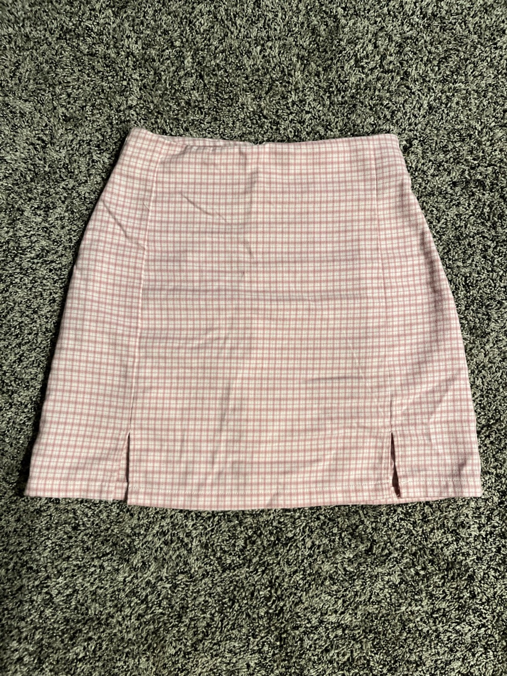Brandy Melville Pink Plaid Mini Skirt